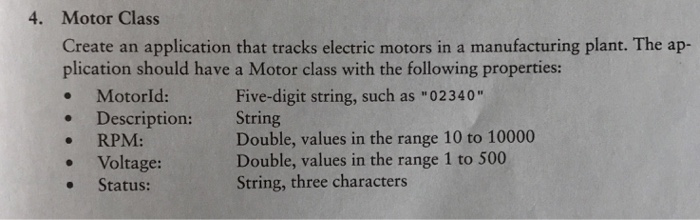  Needs to be done for visual basic 4. Motor Class Create