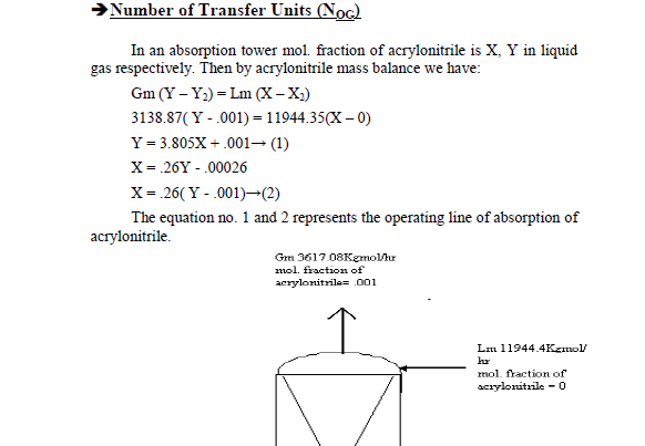 remove acrylonitriles by using water. We want to use the random packing.