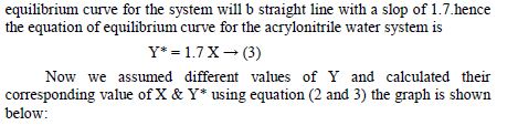 i calculate the Number of transfer units. ?. Calculate the equilibrium curbe