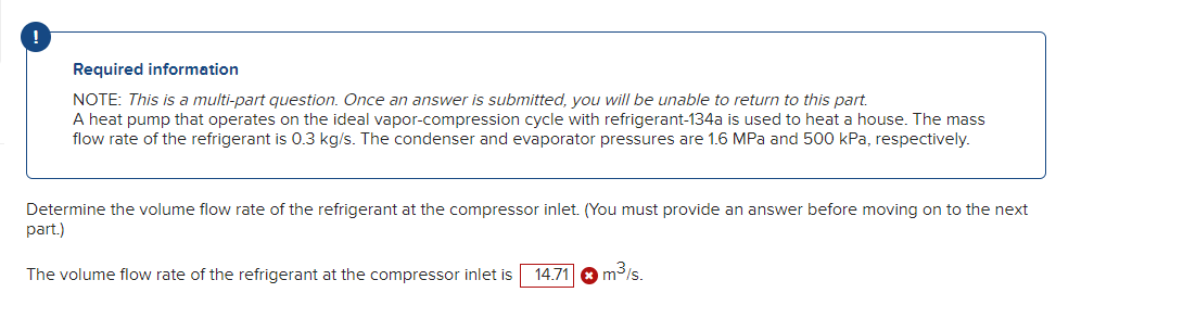  Required information NOTE: This is a multi-part question. Once an answer