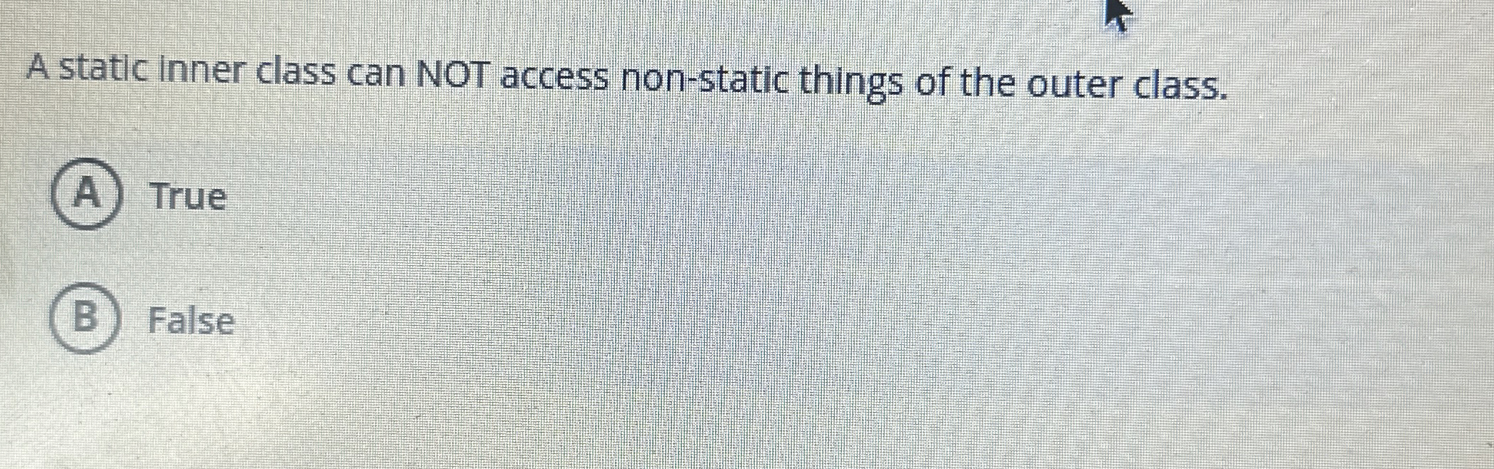  A static inner class can NOT access non-static things of the