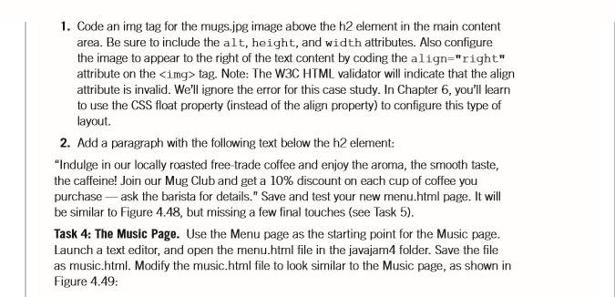Coffee House Case Study. Figure 2.30 shows a site map for the