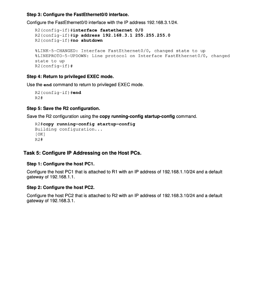 PC2 N/A 192.168.3.10 255.255.255.0 192.168.3.1 . Learning Objectives Upon completion of this