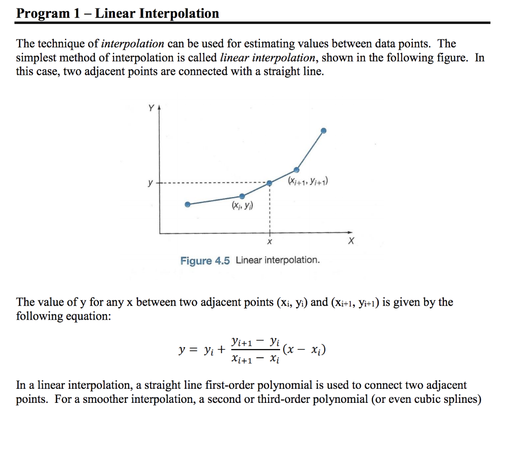 In C can be used to interpolate values between every two points.