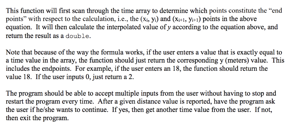 points. (y,t) represents the position of an object in meters at time