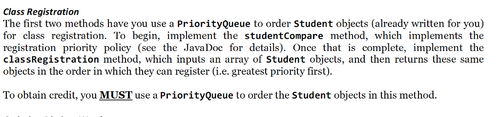 public class Student { final private String name; final private boolean priority;