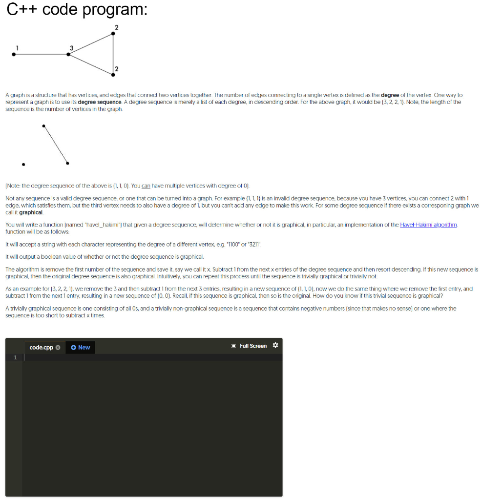  C++ code program: A graph is a structure that has vertices,