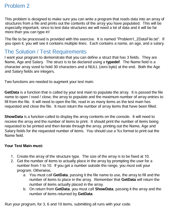  Problem 2 This problem is designed to make sure you can