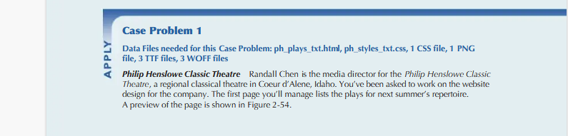  APPLY Case Problem 1 Data Files needed for this Case Problem: