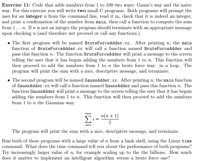  Exercise 11: Code that adds numbers from 1 to 100 two