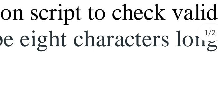 one white spac The next four characters should be The last character