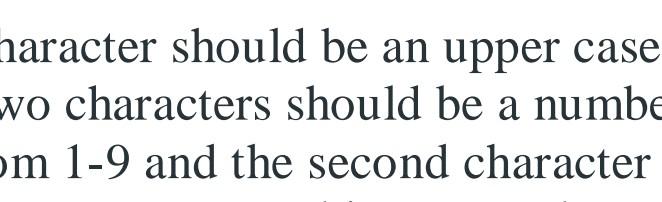 should be a numbe a m 1-9 and the second character an