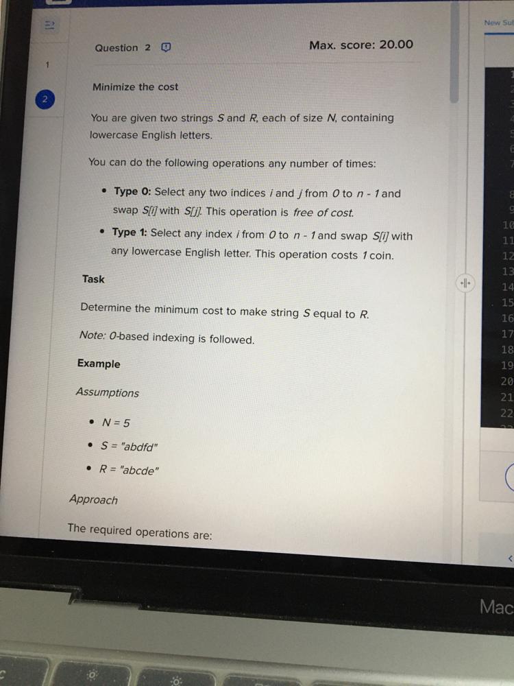  Please write the code for the task in C++ Minimize the