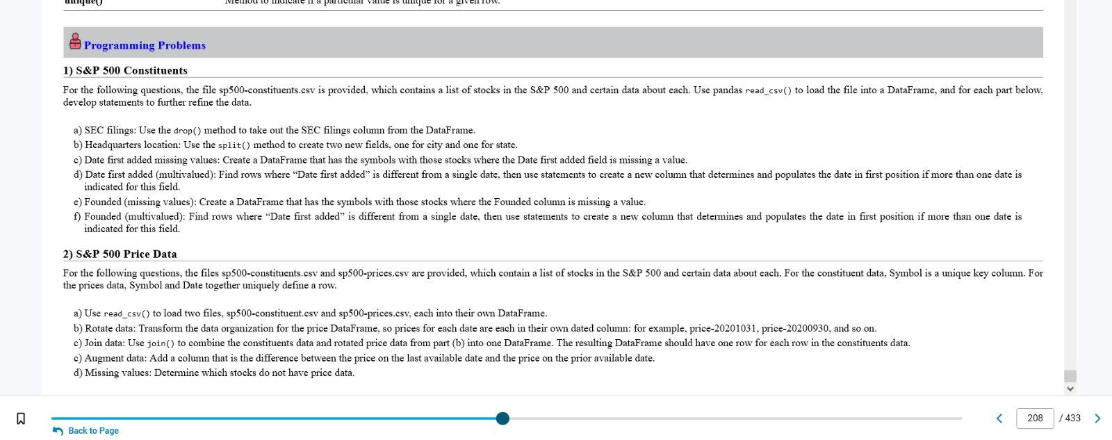 Please answer 2nd question using Python Programming develop statements to further refine