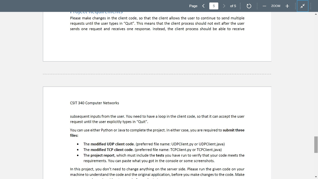 This is the code he gave us and attached are the requirements.