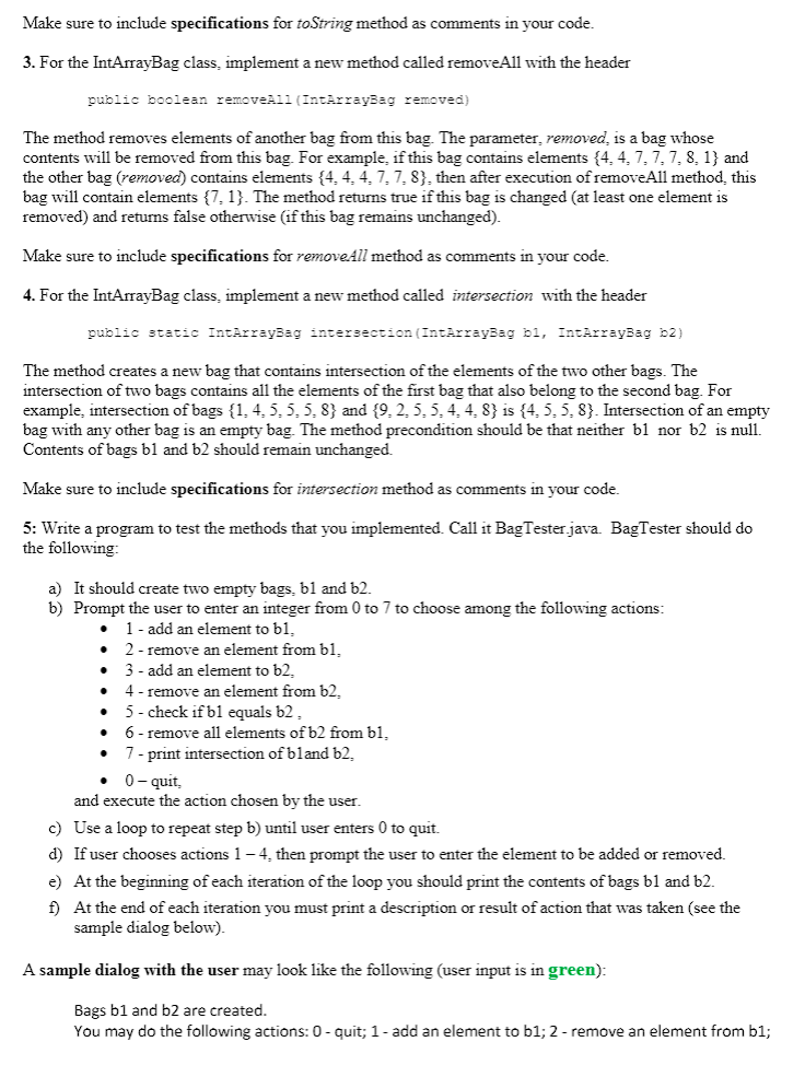 Chapter 3 from the textbook. Use Eclipse. Create a new project with
