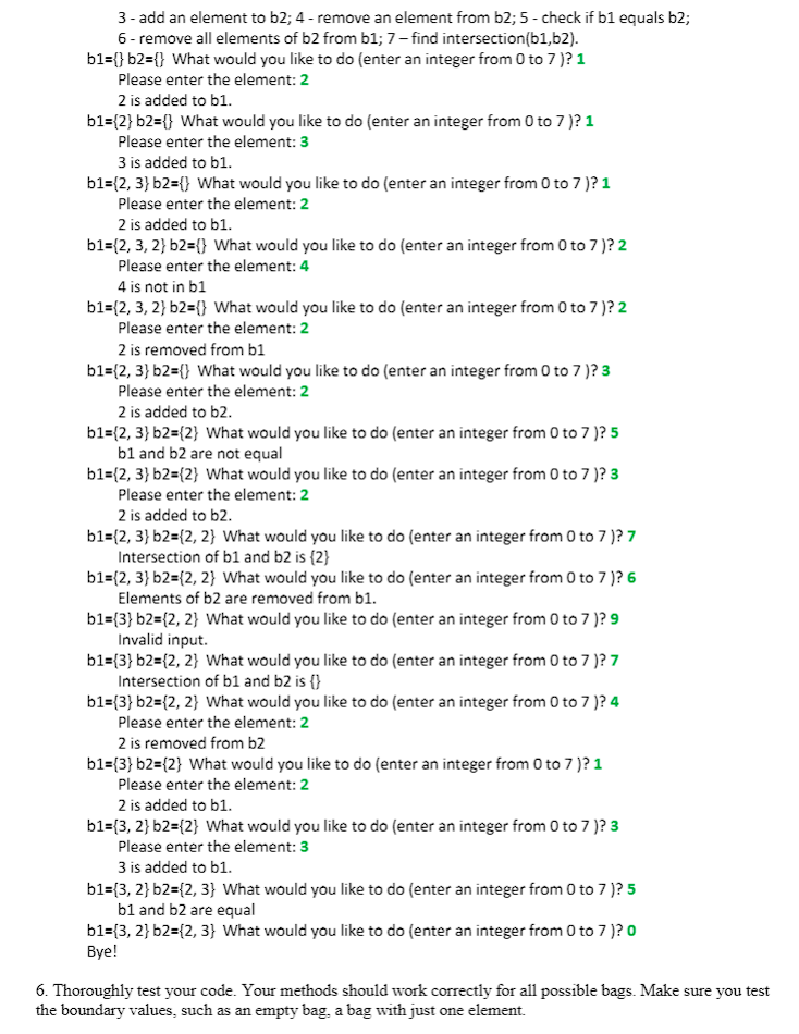 the name, say, lab3. Import the file IntArrayBag.java into the project. Then,