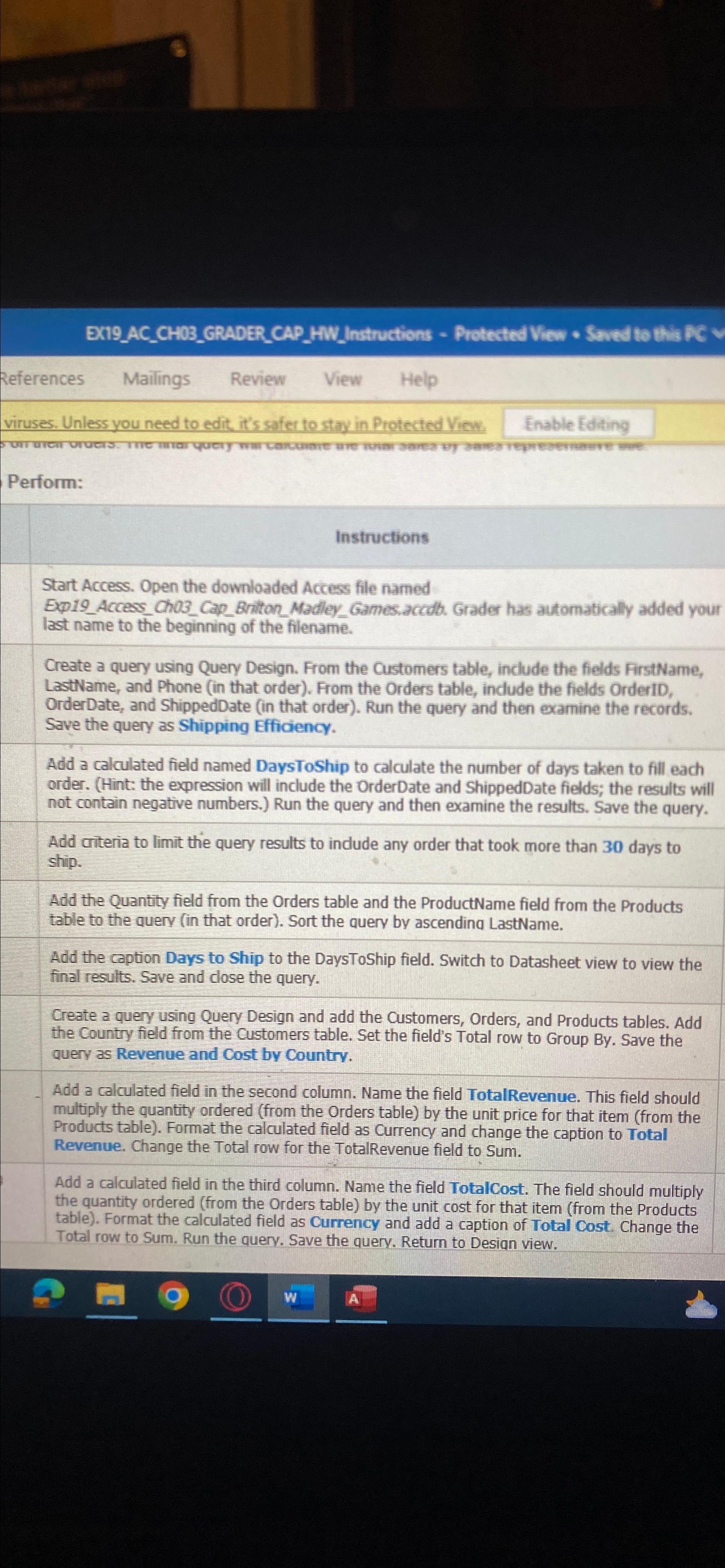  EX19_AC_CH03_GRADER_CAP_HW_Instructions - Protected View + Soned to this RC References Mailings