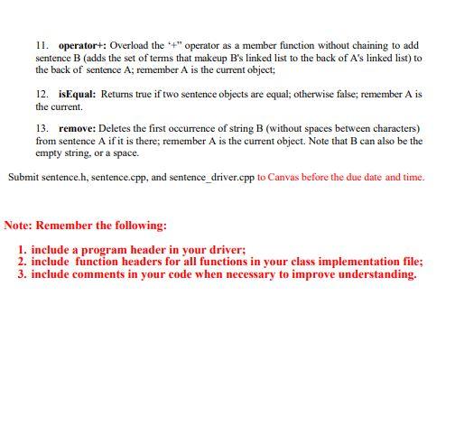 sentence(); //The default constructor will initialize your state variables. // //The front