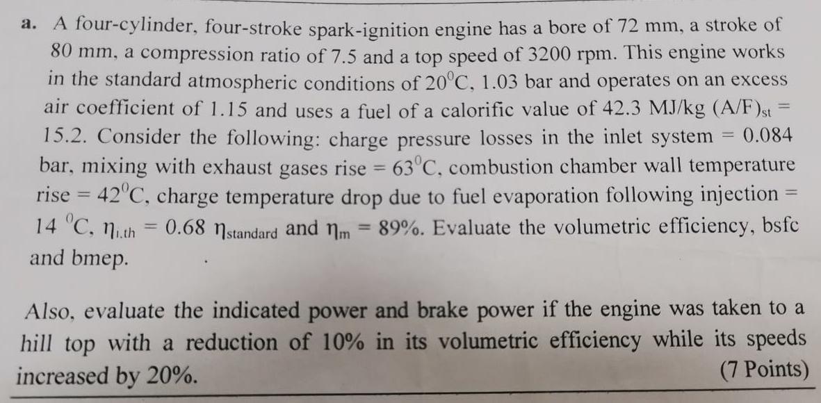 quickly please a. A four-cylinder, four-stroke spark-ignition engine has a bore