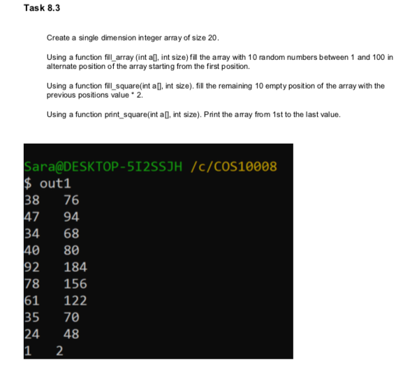 to a function, the column size of the array has to be