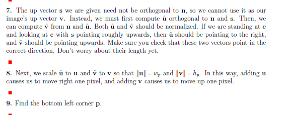  The up vector s we are given need not be orthogonal