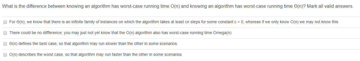 What is the difference between knowing an algorithm has worst-case running time