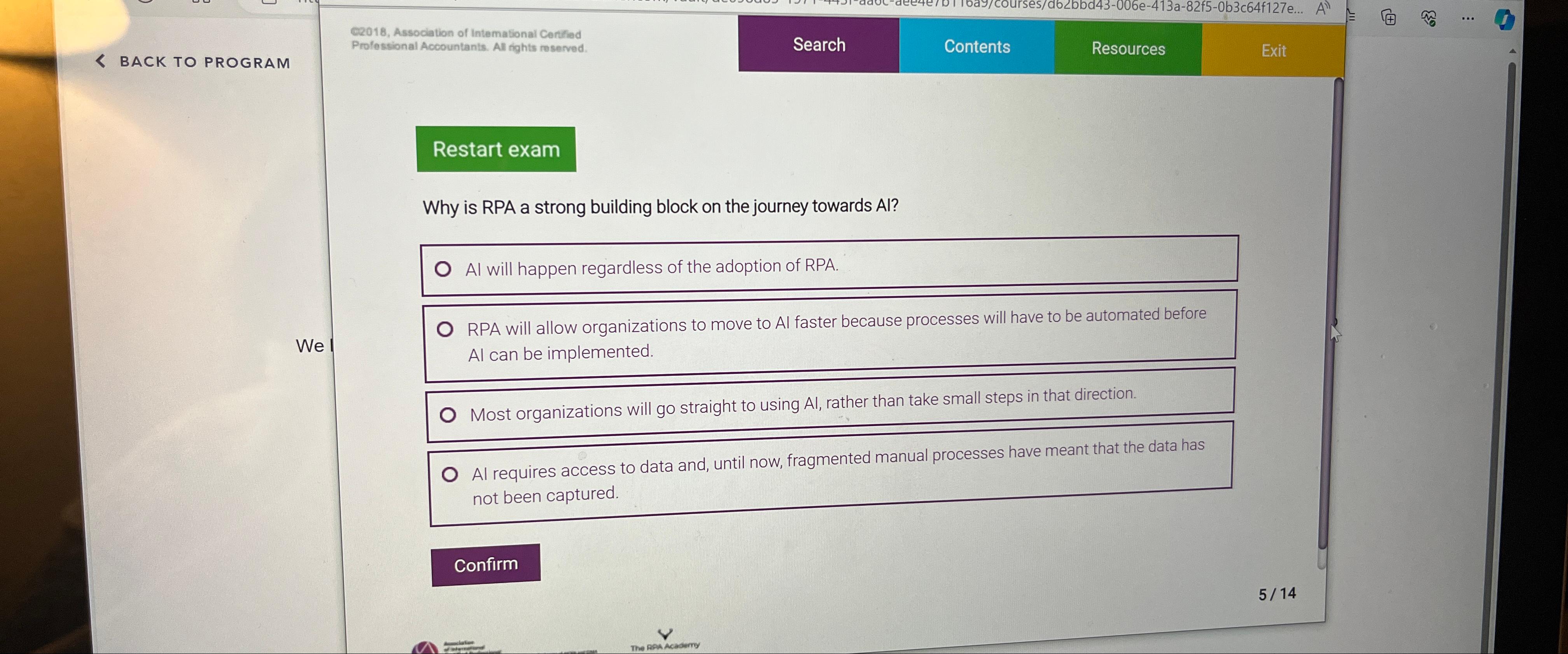  BACK TO PROGRAM E2018, Association of Intemational Cortfied Search Contents Resources