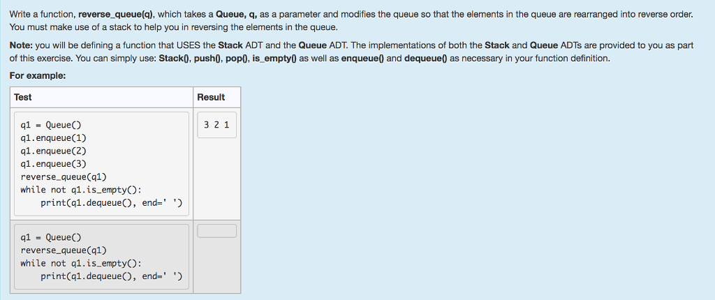Please complete the follwoing question in python. Make sure it satisfies the