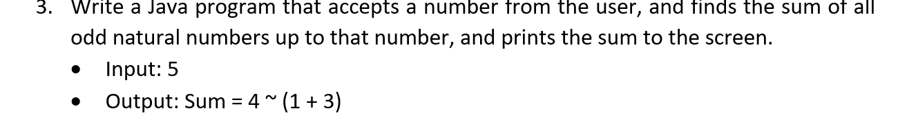 JAVA CODE 3. Write a Java program that accepts a number trom