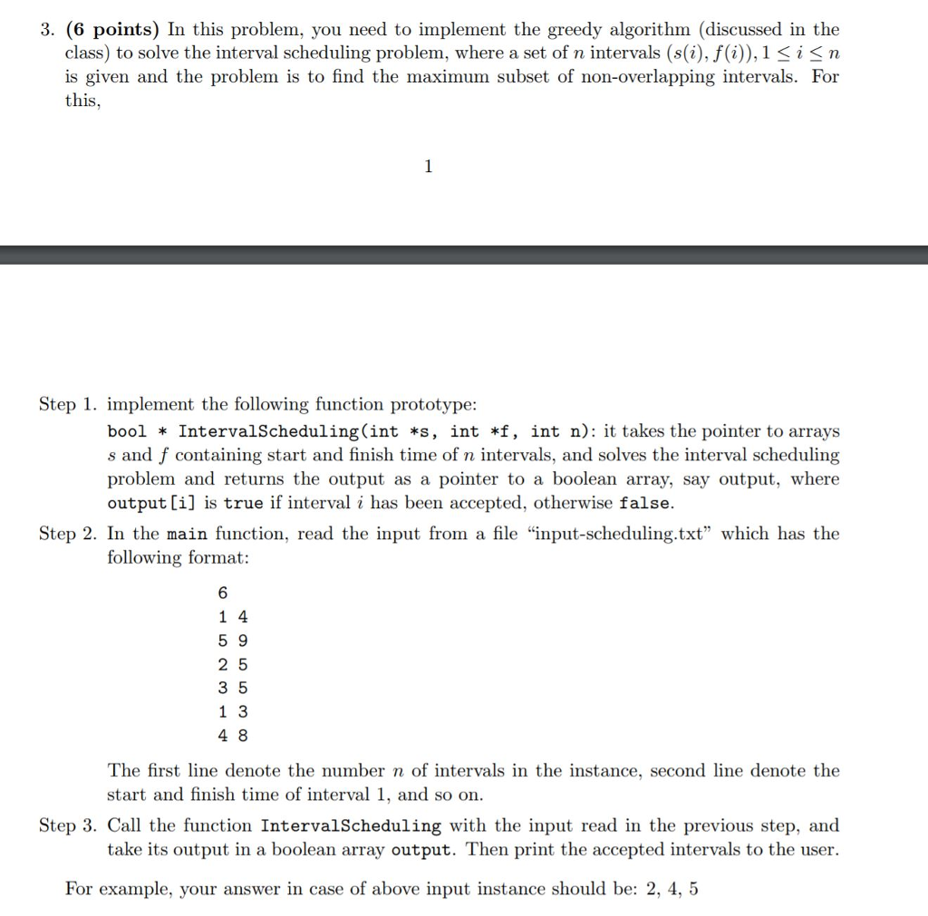**Please use C++**** 3. (6 points) In this problem, you need to