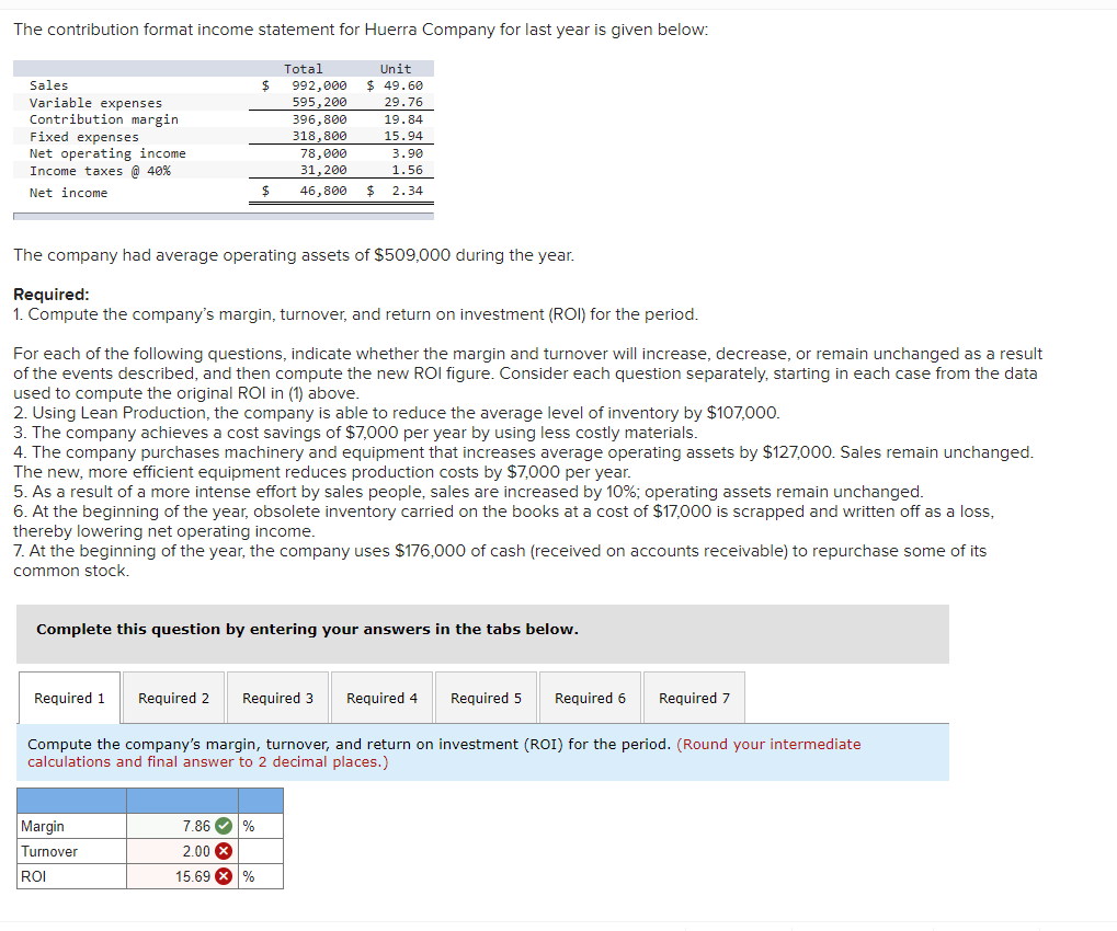 ASAP ! Please answer this question correctly. The contribution format income statement