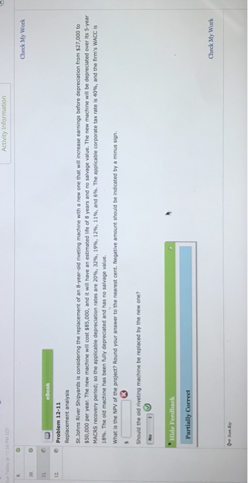  Replacement Analysis St. Johns River Shipyards is considering the replacement of