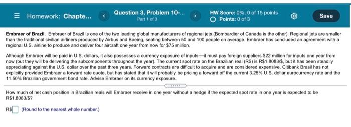  Homework: Chapte... Question 3, Problem 10-... HW Score: 0%, 0 of