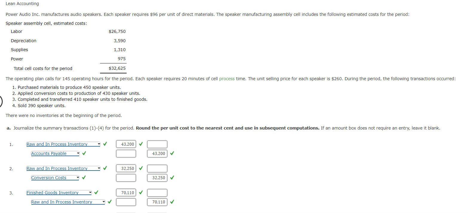I can't figure out this last part! Please explain. Lean Accounting Speaker