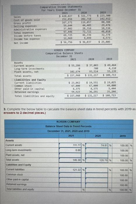 please help: 3. Complete the below table to calculate the balance sheet