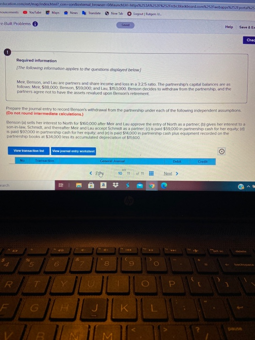 applies to the questions displayed below) Meir, Benson, and Lau are partners