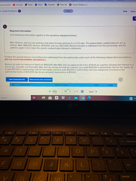 and share income and loss in a 325 ratio. The partnership's capital