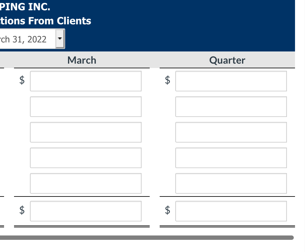 a cash receipts schedule and a cash payments schedule. To that end