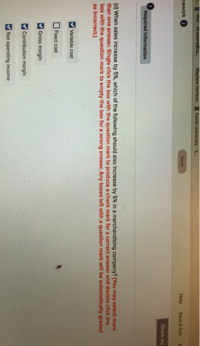  Help Save &Exits Required information d) When sales increase by 5%,