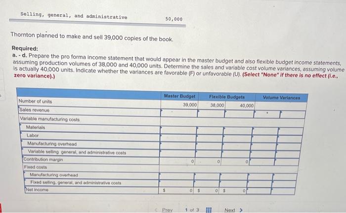 15-2, 15-3, 15-4 Thornton Publications established the following standard price and costs