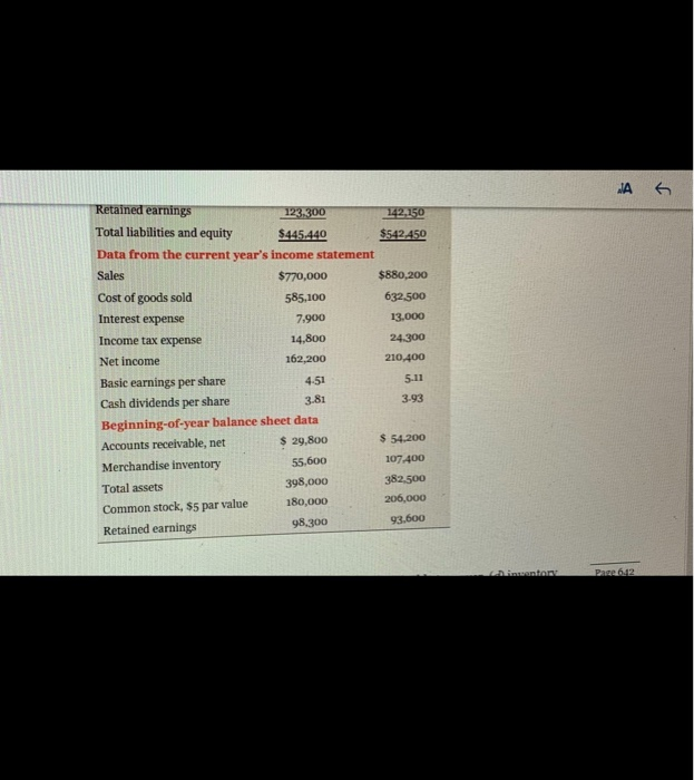 statements of two companies competing in the same industry follows. Barco Company