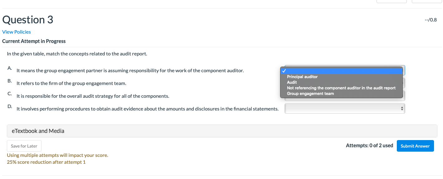 include the terms "registered" and "independent." D. It identifies the statements being