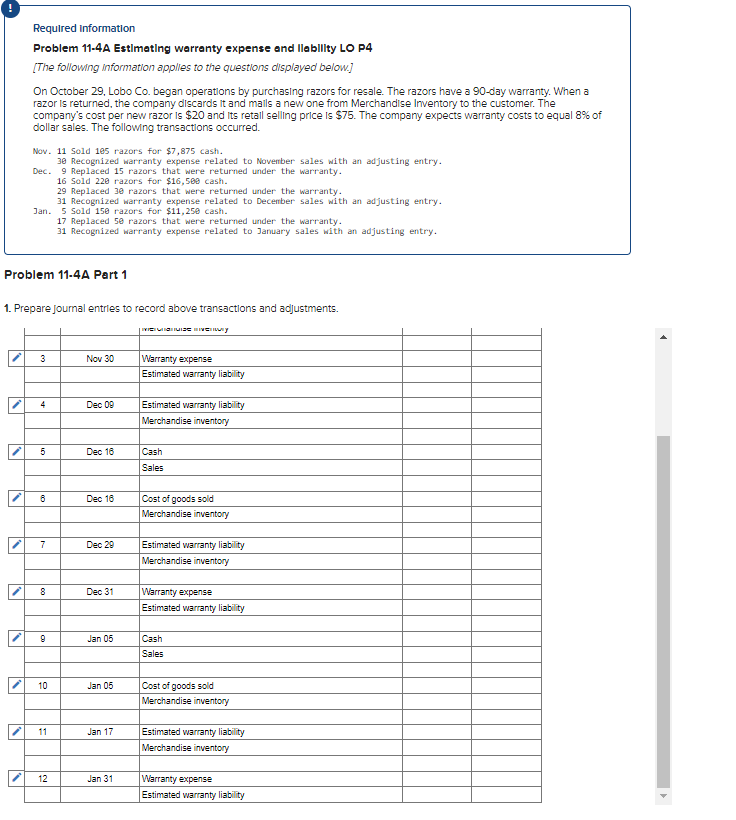 my work 5 Part 1 of 4 9 points Required information Problem