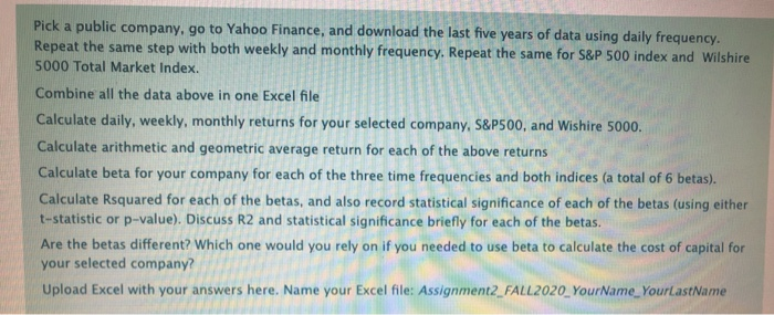  please provide excel equasions used for each column Pick a public