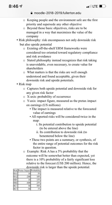 Statoil, the company views risks in a value chain perspective. In the