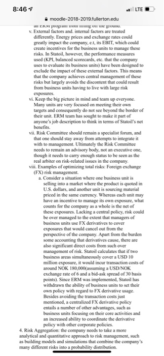 to support a Statoil's value chain Risks Project risk Production risk eservoirri