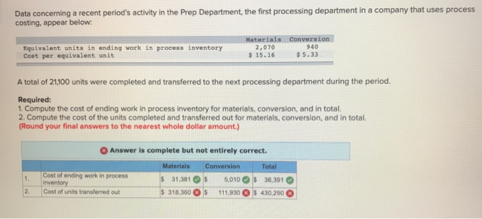 I just need part two, please help Data concerning a recent period's