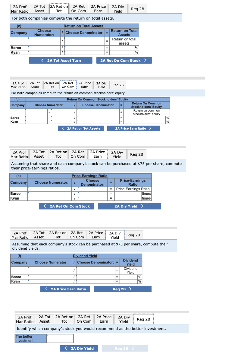 information applies to the questions displayed below.) Summary information from the financial