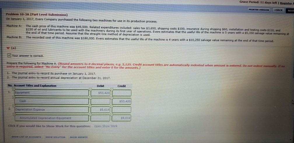  Grace Period: 11 days left Register PRINTER VERSION BACK NEXT Problem